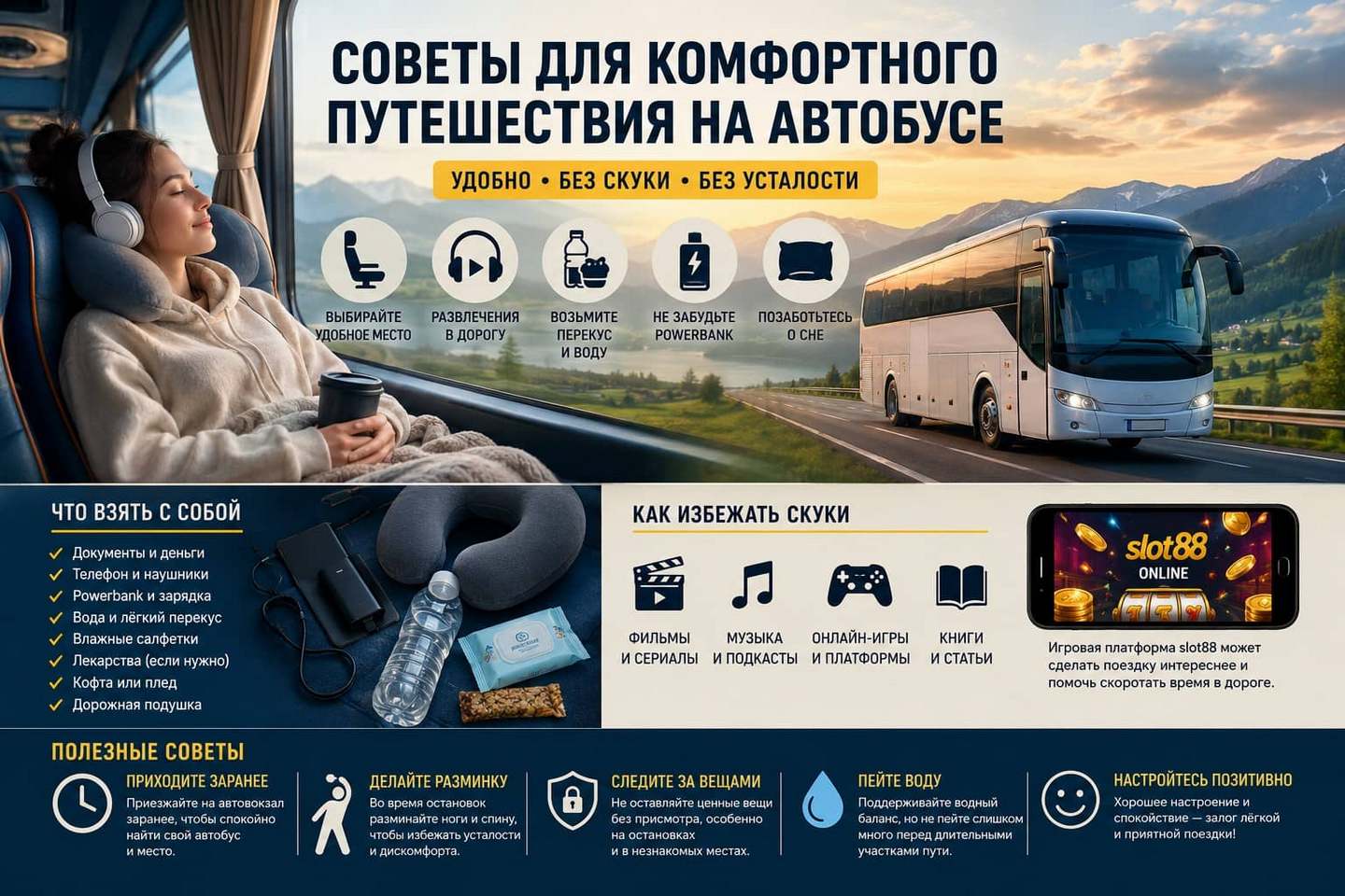 Советы для комфортного путешествия на междугороднем автобусе без скуки и усталости